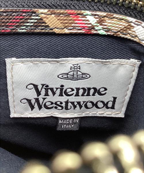 Vivienne Westwood（ヴィヴィアンウエストウッド）Vivienne Westwood (ヴィヴィアンウエストウッド) ダービースクエアクロスボディバッグ ブラウン×ブラック×ホワイトの古着・服飾アイテム