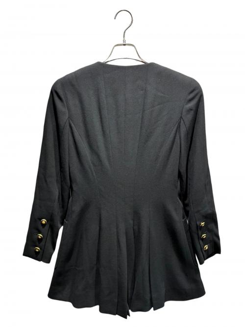 CHANEL（シャネル）CHANEL (シャネル) ココマークボタンノーカラージャケット/2466 ブラック サイズ:36の古着・服飾アイテム