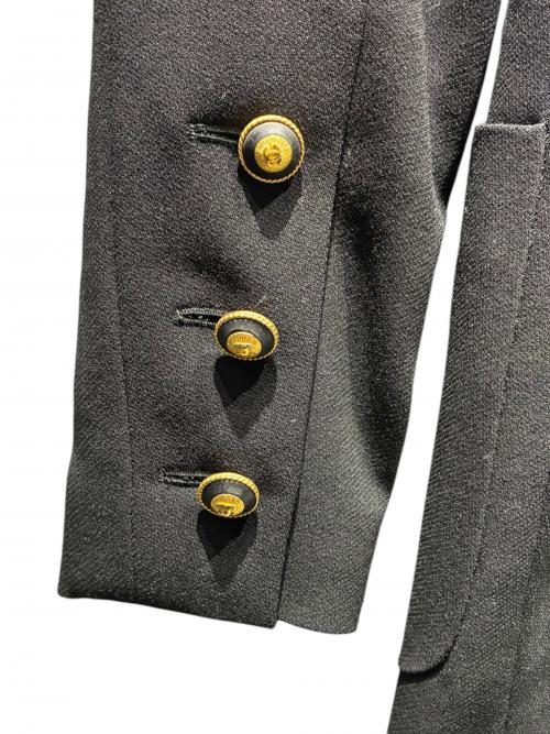 CHANEL（シャネル）CHANEL (シャネル) ココマークボタンノーカラージャケット/2466 ブラック サイズ:36の古着・服飾アイテム