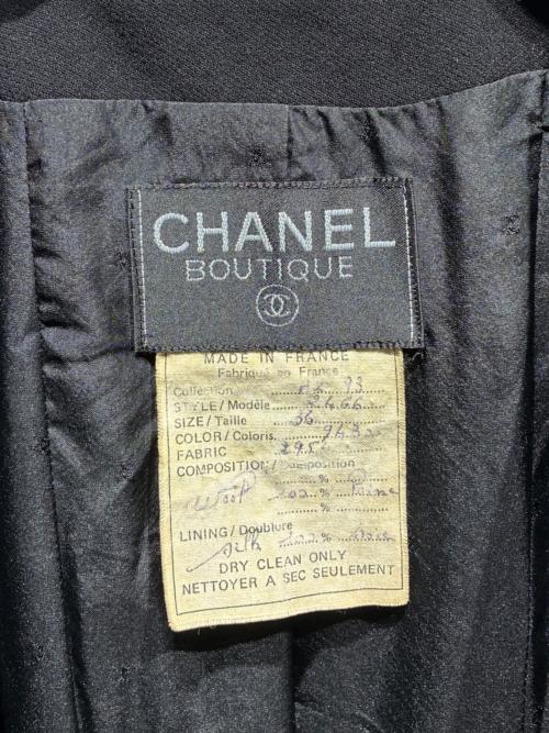 CHANEL（シャネル）CHANEL (シャネル) ココマークボタンノーカラージャケット/2466 ブラック サイズ:36の古着・服飾アイテム