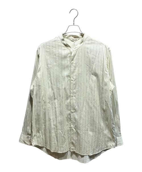 AURALEE（オーラリー）AURALEE (オーラリー) COTTON SILK STRIPE STAND COLLAR SHIRT アイボリー サイズ:4の古着・服飾アイテム