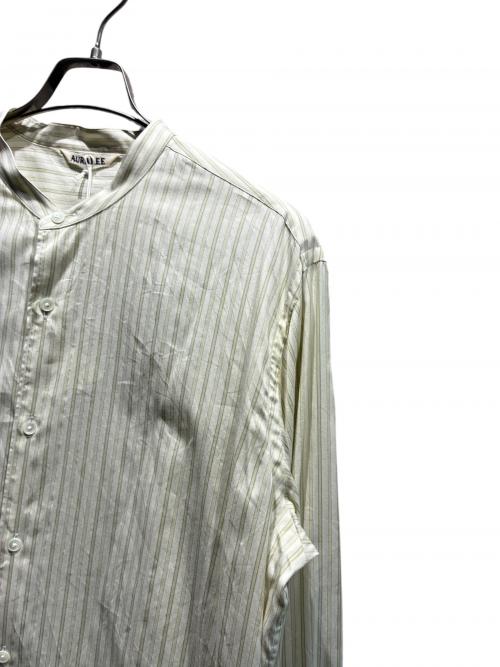 AURALEE（オーラリー）AURALEE (オーラリー) COTTON SILK STRIPE STAND COLLAR SHIRT アイボリー サイズ:4の古着・服飾アイテム