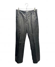 AURALEE（オーラリー）の古着「TEXTURED LAMB LEATHER PANTS」｜ブラック