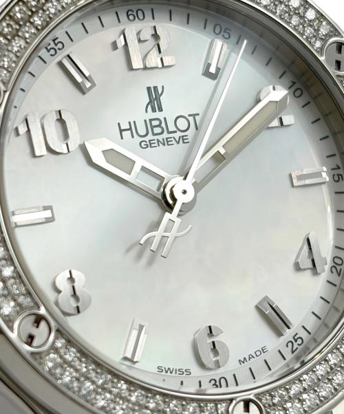 HUBLOT（ウブロ）BigBang All Whtite Diamonds Mother of Pearl ビッグ・バン オールホワイト ダイヤモンド マザーオブパール Ref.361.SE.6010.RW.1104 38mm ホワイトシェル文字盤の古着・服飾アイテム