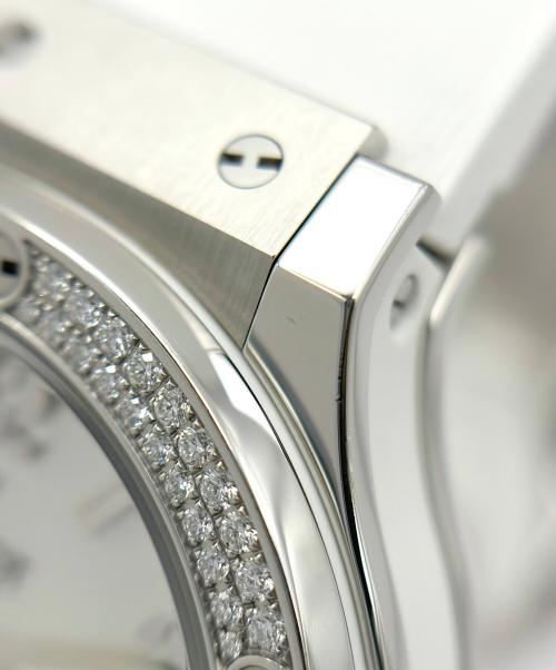 HUBLOT（ウブロ）BigBang All Whtite Diamonds Mother of Pearl ビッグ・バン オールホワイト ダイヤモンド マザーオブパール Ref.361.SE.6010.RW.1104 38mm ホワイトシェル文字盤の古着・服飾アイテム