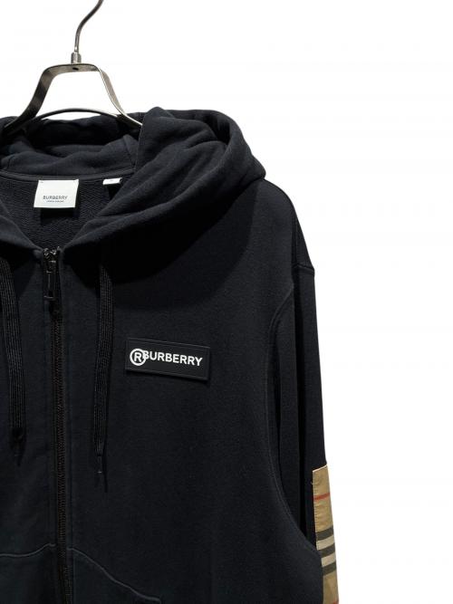 BURBERRY（バーバリー）BURBERRY (バーバリー) ノバチェックスリーブジップパーカー/8025684 ブラック サイズ:Mの古着・服飾アイテム