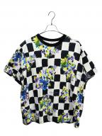 OFFWHITEオフホワイト）の古着「チェッカーフラワーTシャツ」｜ホワイト×ブラック