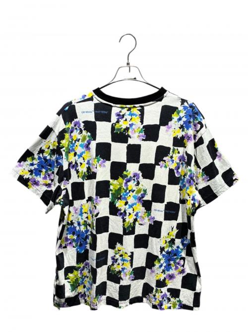 OFFWHITE（オフホワイト）OFFWHITE (オフホワイト) チェッカーフラワーTシャツ ホワイト×ブラック サイズ:Sの古着・服飾アイテム