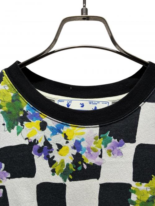 OFFWHITE（オフホワイト）OFFWHITE (オフホワイト) チェッカーフラワーTシャツ ホワイト×ブラック サイズ:Sの古着・服飾アイテム