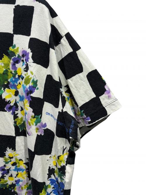 OFFWHITE（オフホワイト）OFFWHITE (オフホワイト) チェッカーフラワーTシャツ ホワイト×ブラック サイズ:Sの古着・服飾アイテム