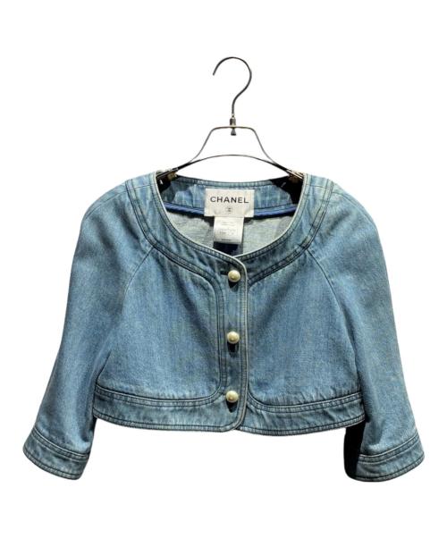 CHANEL（シャネル）CHANEL (シャネル) ココマークデニムボレロ スカイブルー サイズ:38の古着・服飾アイテム