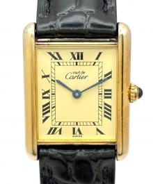 Cartier（カルティエ）の古着「Must de Cartier Tank マスト ドゥ カルティエ タンク LM Ref.590005 23.5mm アイボリー文字盤」｜アイボリー