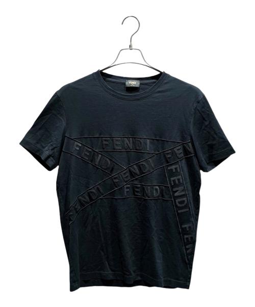 FENDI（フェンディ）FENDI (フェンディ) ロゴTシャツ ブラック サイズ:Lの古着・服飾アイテム
