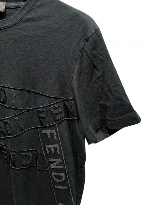 FENDI（フェンディ）FENDI (フェンディ) ロゴTシャツ ブラック サイズ:Lの古着・服飾アイテム