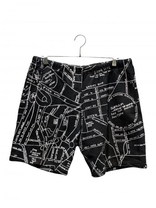 SUPREME（シュプリーム）SUPREME (シュプリーム) Gonz Embroidered Map Sweatshort ブラック サイズ:Lの古着・服飾アイテム