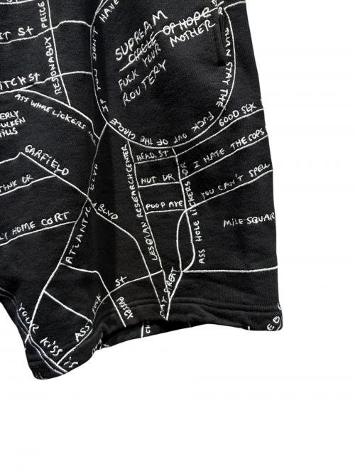 SUPREME（シュプリーム）SUPREME (シュプリーム) Gonz Embroidered Map Sweatshort ブラック サイズ:Lの古着・服飾アイテム