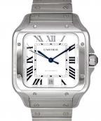 Cartierカルティエ）の古着「Santos de Cartier LM サントス ドゥ カルティエ LM Ref.WSSA0018 39.8mm シルバー文字盤」｜ホワイト