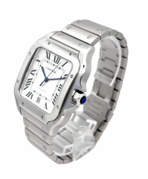 Cartier（カルティエ）Cartier (カルティエ) Santos de Cartier LM サントス ドゥ カルティエ LM Ref.WSSA0018 39.8mm シルバー文字盤 ホワイト サイズ:39.8mm/18cmの古着・服飾アイテム