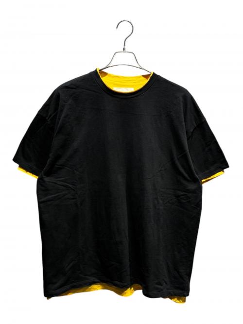 JIL SANDER（ジルサンダー）JIL SANDER (ジルサンダー) Double-layered T-shirt ブラック×イエロー サイズ:50の古着・服飾アイテム