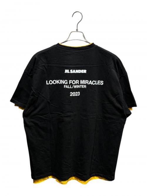 JIL SANDER（ジルサンダー）JIL SANDER (ジルサンダー) Double-layered T-shirt ブラック×イエロー サイズ:50の古着・服飾アイテム