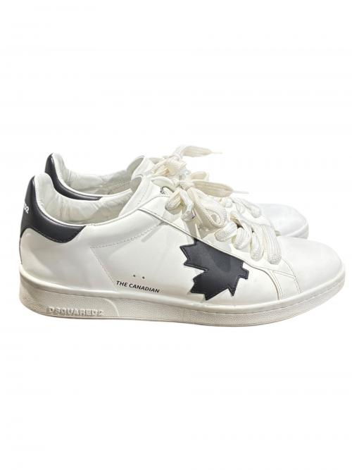DSQUARED2（ディースクエアード）DSQUARED2 (ディースクエアード) Boxer Sneakers（ボクサースニーカー） ホワイト×ブラック サイズ:41の古着・服飾アイテム