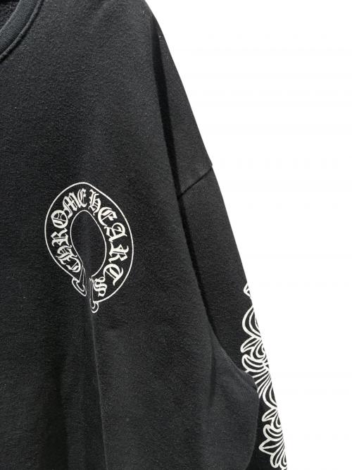 CHROME HEARTS（クロムハーツ）CHROME HEARTS (クロムハーツ) Floral Cross Horseshoe Crewneck Sweat Shirt ブラック サイズ:Mの古着・服飾アイテム