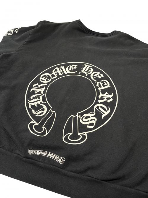CHROME HEARTS（クロムハーツ）CHROME HEARTS (クロムハーツ) Floral Cross Horseshoe Crewneck Sweat Shirt ブラック サイズ:Mの古着・服飾アイテム