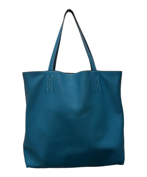 HERMES（エルメス）HERMES (エルメス) ドゥブルセンス36 リバーシブルトートバッグ Double Sens 36/トリヨンクレマンス/ネイビー×ブルー/▢Q刻印：2013年製造 ネイビー×ブルー サイズ:36の古着・服飾アイテム