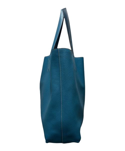 HERMES（エルメス）HERMES (エルメス) ドゥブルセンス36 リバーシブルトートバッグ Double Sens 36/トリヨンクレマンス/ネイビー×ブルー/▢Q刻印：2013年製造 ネイビー×ブルー サイズ:36の古着・服飾アイテム