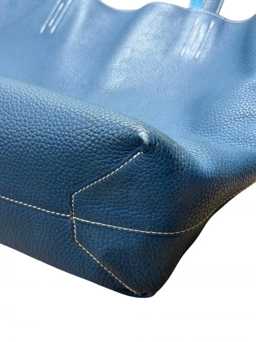 HERMES（エルメス）HERMES (エルメス) ドゥブルセンス36 リバーシブルトートバッグ Double Sens 36/トリヨンクレマンス/ネイビー×ブルー/▢Q刻印：2013年製造 ネイビー×ブルー サイズ:36の古着・服飾アイテム