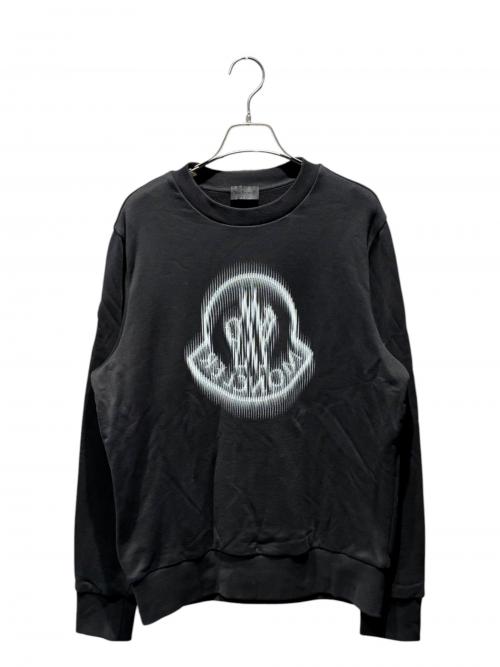MONCLER（モンクレール）MONCLER (モンクレール) ロゴプリントトレーナー ブラック サイズ:Mの古着・服飾アイテム