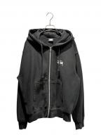 stussyステューシー）の古着「Basic Zip Hoodジップパーカー」｜ブラック