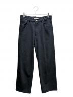 AURALEEオーラリー）の古着「SILK NEP DENIM 5P WIDE PANTS」｜ブラック
