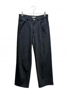 AURALEE（オーラリー）の古着「SILK NEP DENIM 5P WIDE PANTS」｜ブラック
