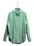AURALEEオーラリー）の古着「SUPER FINE WOOL STRIPE SHIRT」｜グリーン