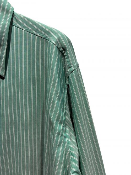 AURALEE（オーラリー）AURALEE (オーラリー) SUPER FINE WOOL STRIPE SHIRT グリーン サイズ:4の古着・服飾アイテム