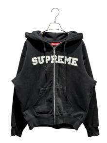 SUPREME（シュプリーム）の古着「Collegiate Applique Zip Up Hooded Sweatshirt」｜ブラック