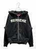 SUPREME（シュプリーム）の古着「Collegiate Applique Zip Up Hooded Sweatshirt」｜ブラック