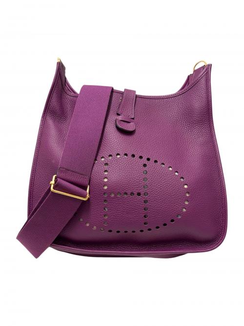 HERMES（エルメス）HERMES (エルメス) Evelyne 3 GM エブリン 3 GM/トリヨンクレマンス/パープル/Z刻印：2021年製造/ゴールド金具 パープル サイズ:GMの古着・服飾アイテム