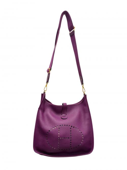 HERMES（エルメス）HERMES (エルメス) Evelyne 3 GM エブリン 3 GM/トリヨンクレマンス/パープル/Z刻印：2021年製造/ゴールド金具 パープル サイズ:GMの古着・服飾アイテム