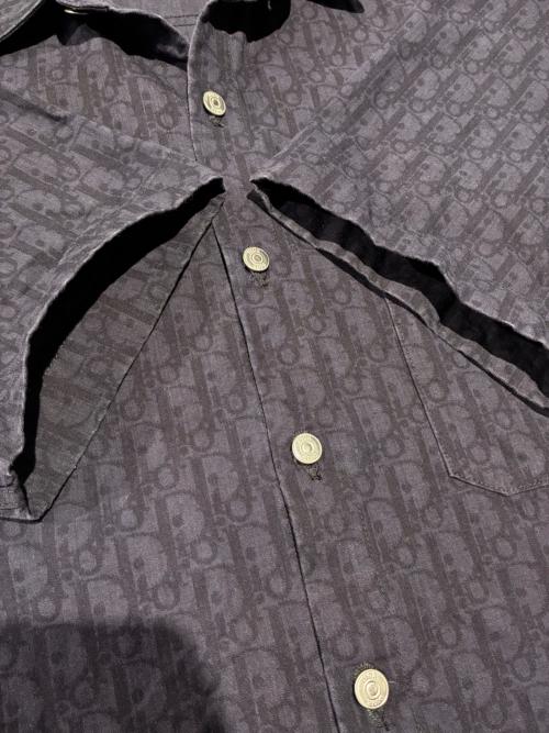 Dior（ディオール）Dior (ディオール) オブリークショートスリーブオーバーシャツ ネイビー サイズ:38の古着・服飾アイテム