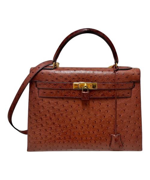 HERMES（エルメス）HERMES (エルメス) Kelly32/ケリー32/外縫い/ゴールド金具/〇T刻印 ブラウン サイズ:32の古着・服飾アイテム