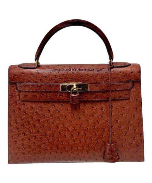 HERMES（エルメス）HERMES (エルメス) Kelly32/ケリー32/外縫い/ゴールド金具/〇T刻印 ブラウン サイズ:32の古着・服飾アイテム