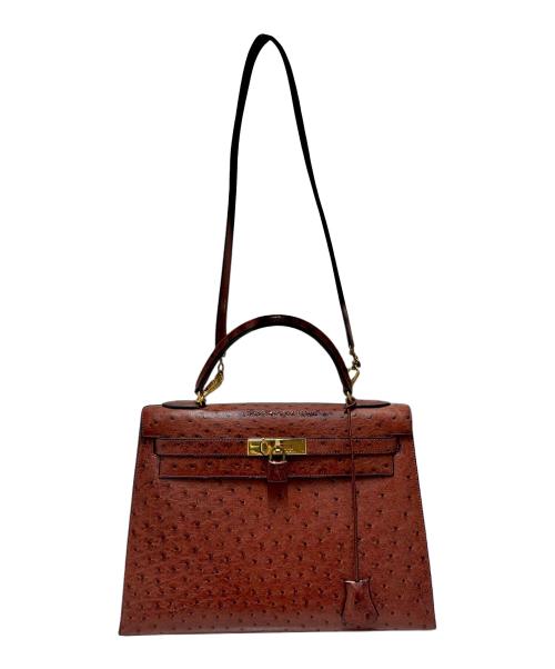 HERMES（エルメス）HERMES (エルメス) Kelly32/ケリー32/外縫い/ゴールド金具/〇T刻印 ブラウン サイズ:32の古着・服飾アイテム