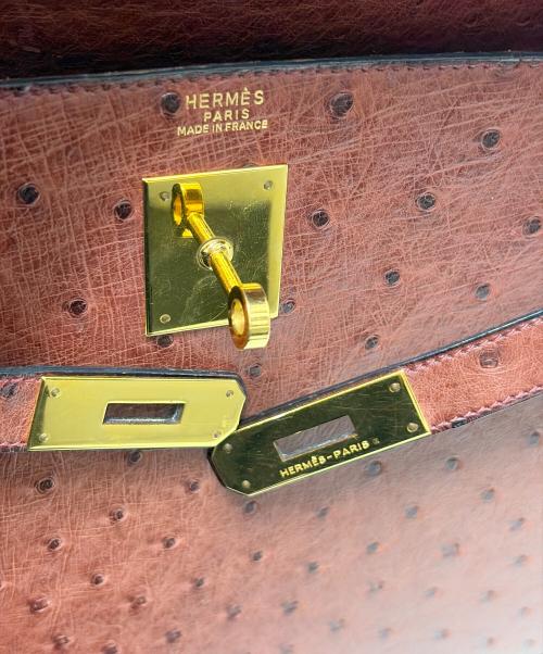 HERMES（エルメス）HERMES (エルメス) Kelly32/ケリー32/外縫い/ゴールド金具/〇T刻印 ブラウン サイズ:32の古着・服飾アイテム