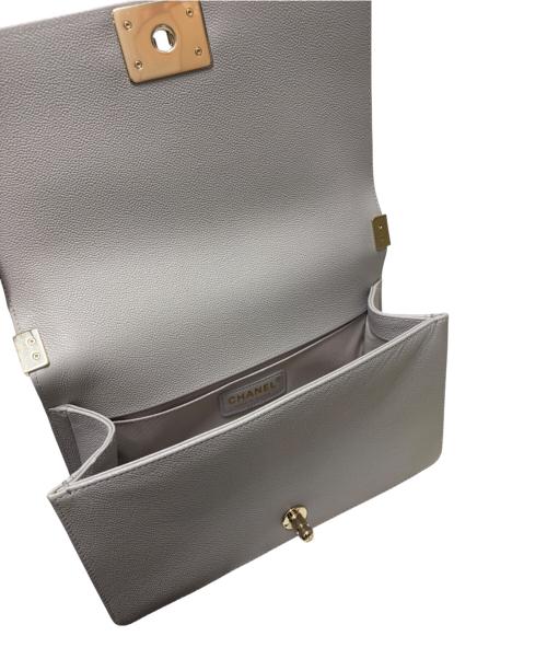 CHANEL（シャネル）CHANEL (シャネル) Boy Chanel Chain Shoulder Bag25 ボーイシャネル 25 チェーンショルダーバッグ ライトグレー サイズ:25の古着・服飾アイテム
