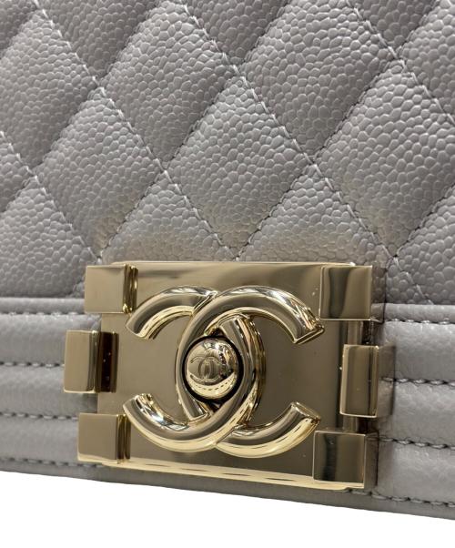 CHANEL（シャネル）CHANEL (シャネル) Boy Chanel Chain Shoulder Bag25 ボーイシャネル 25 チェーンショルダーバッグ ライトグレー サイズ:25の古着・服飾アイテム
