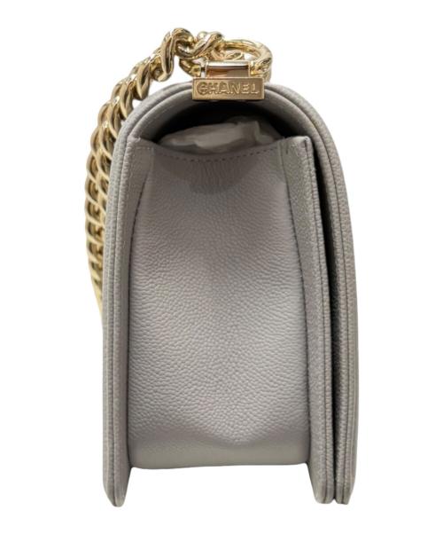 CHANEL（シャネル）CHANEL (シャネル) Boy Chanel Chain Shoulder Bag25 ボーイシャネル 25 チェーンショルダーバッグ ライトグレー サイズ:25の古着・服飾アイテム