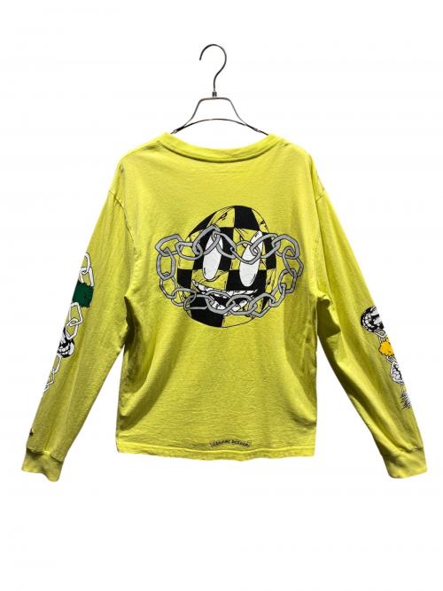 CHROME HEARTS（クロムハーツ）CHROME HEARTS (クロムハーツ) MATTY BOY (マッティーボーイ) PPO CHAIN GAME L/S Tee ライムイエロー サイズ:Mの古着・服飾アイテム