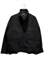 AURALEEオーラリー）の古着「BRUSHED SURI ALPACA MOHAIR JACQUARD ZIP BLOUSON A23AB01AJ 2023年」｜ブラック